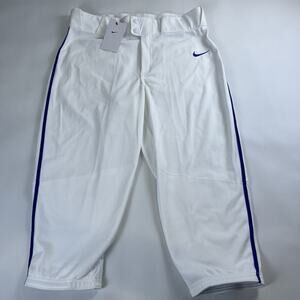 Nike Baseball High Pants Men's Vapor White Blue Stripe BQ6437-102 NWT Sz. M